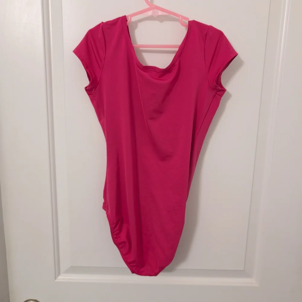 $Lot Of 2 Dance Leotards- Destira Blue Narwhal And Capezio Pink With Cap Sleeves
